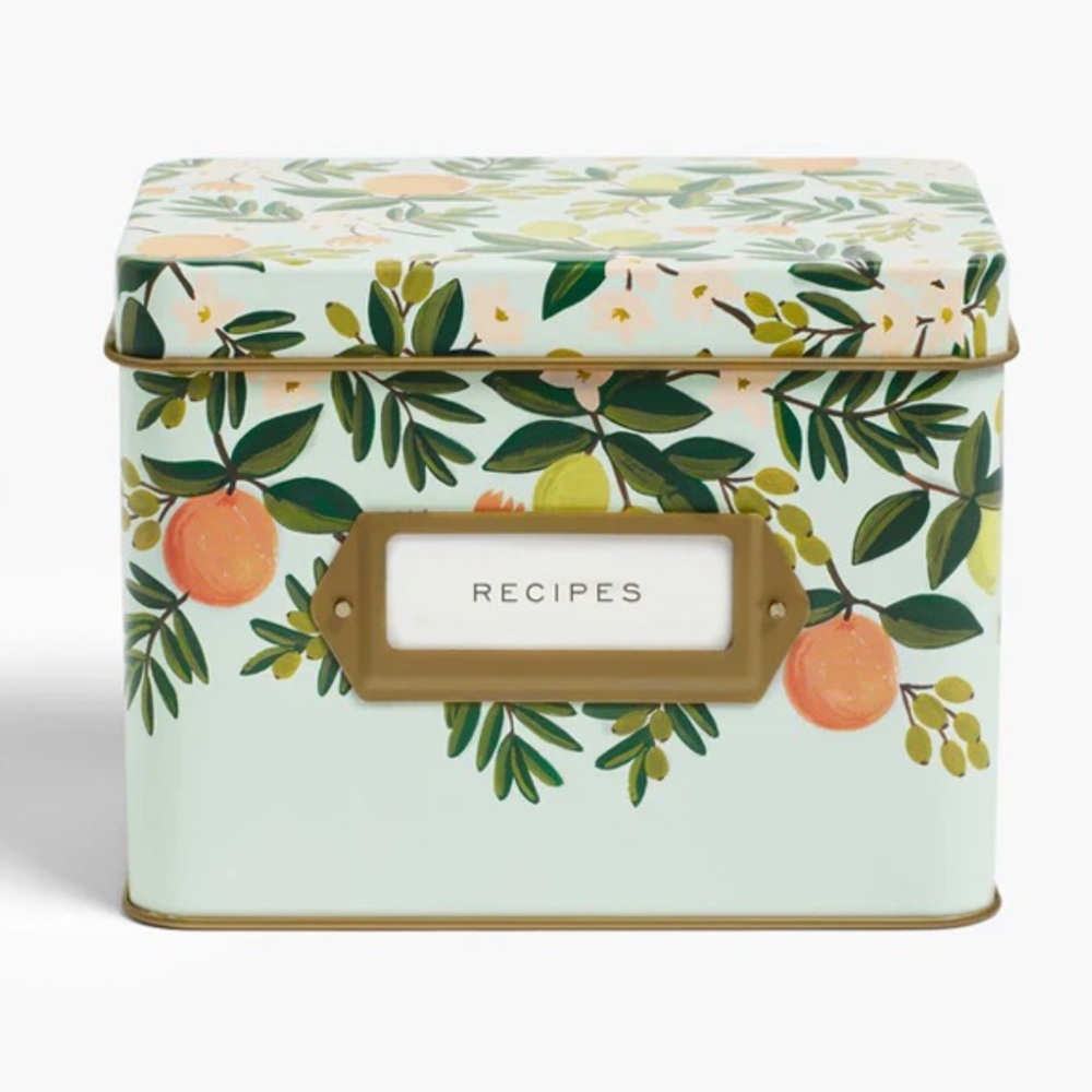 Rifle Paper Co. Citrus Floral Recipe Tin
